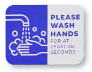 please wash hands sign with graphic